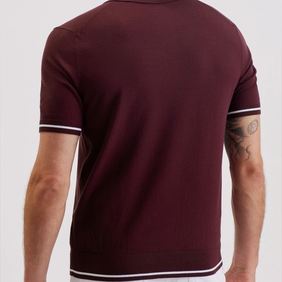 Men’s New with Tags Ted Baker Short Sleeve Maroon Polo Shirt. Size 6,xxl - Picture 4 of 8